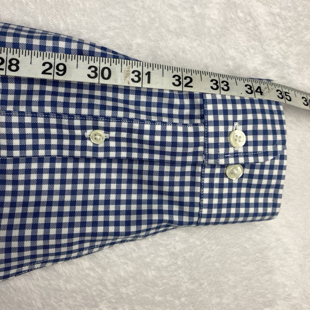 Brooks Brothers Shirt Mens Medium Blue/White Checks Regent Non Iron - Picture 8 of 9